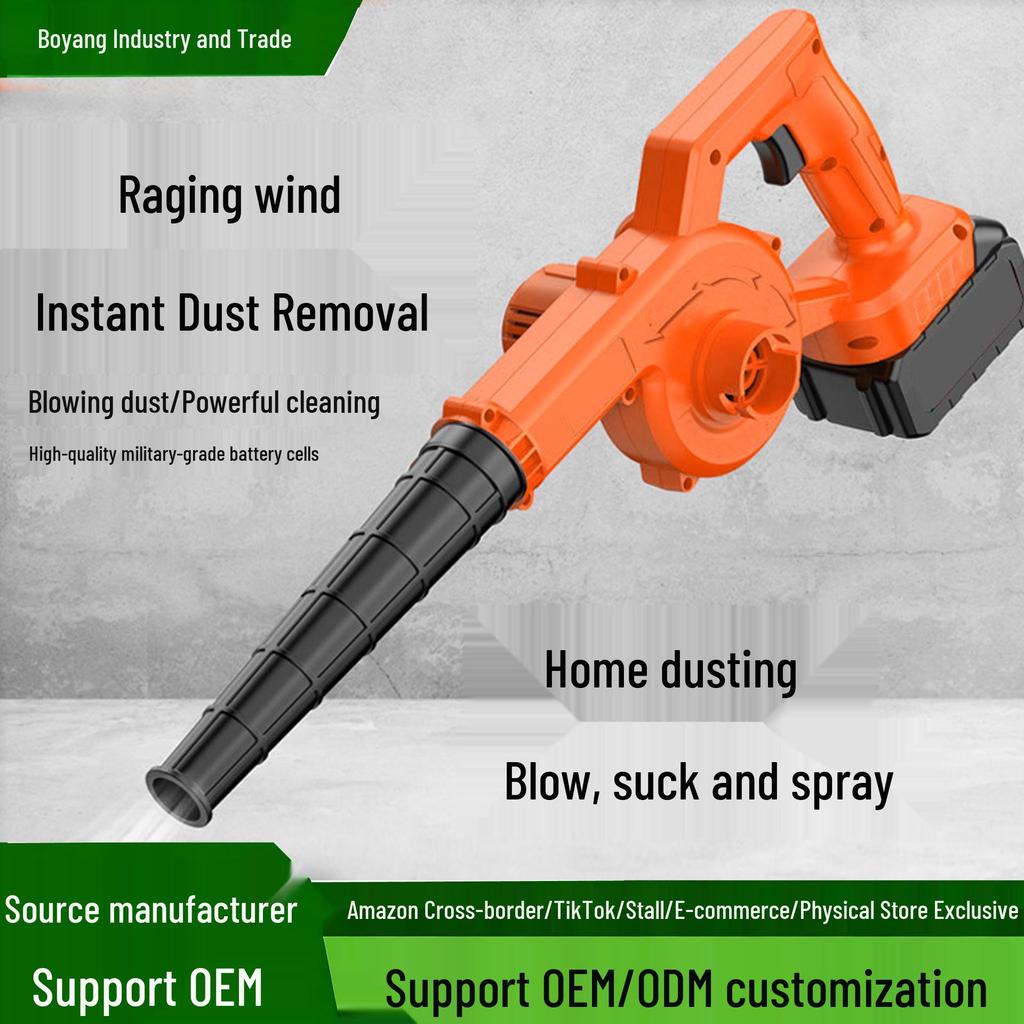 Портативный беспроводной воздуходув высокой мощности: Ручной пылесос и воздуходувка двойного назначения с литиевой батареей