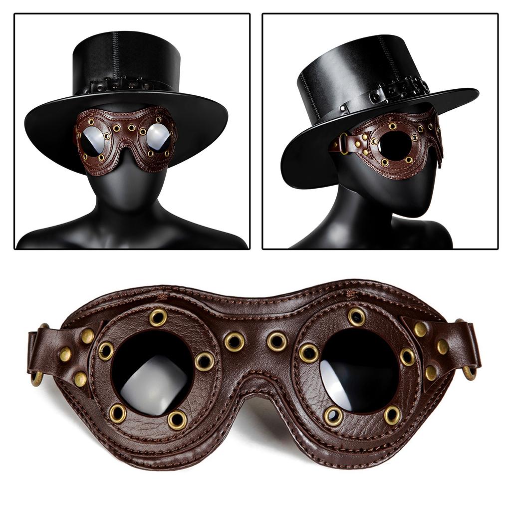 Очки в стиле стимпанк, регулируемые, из искусственной кожи, винтажные мотоциклы, косплей, очки в стиле стимпанк, очки для скутера, косплей