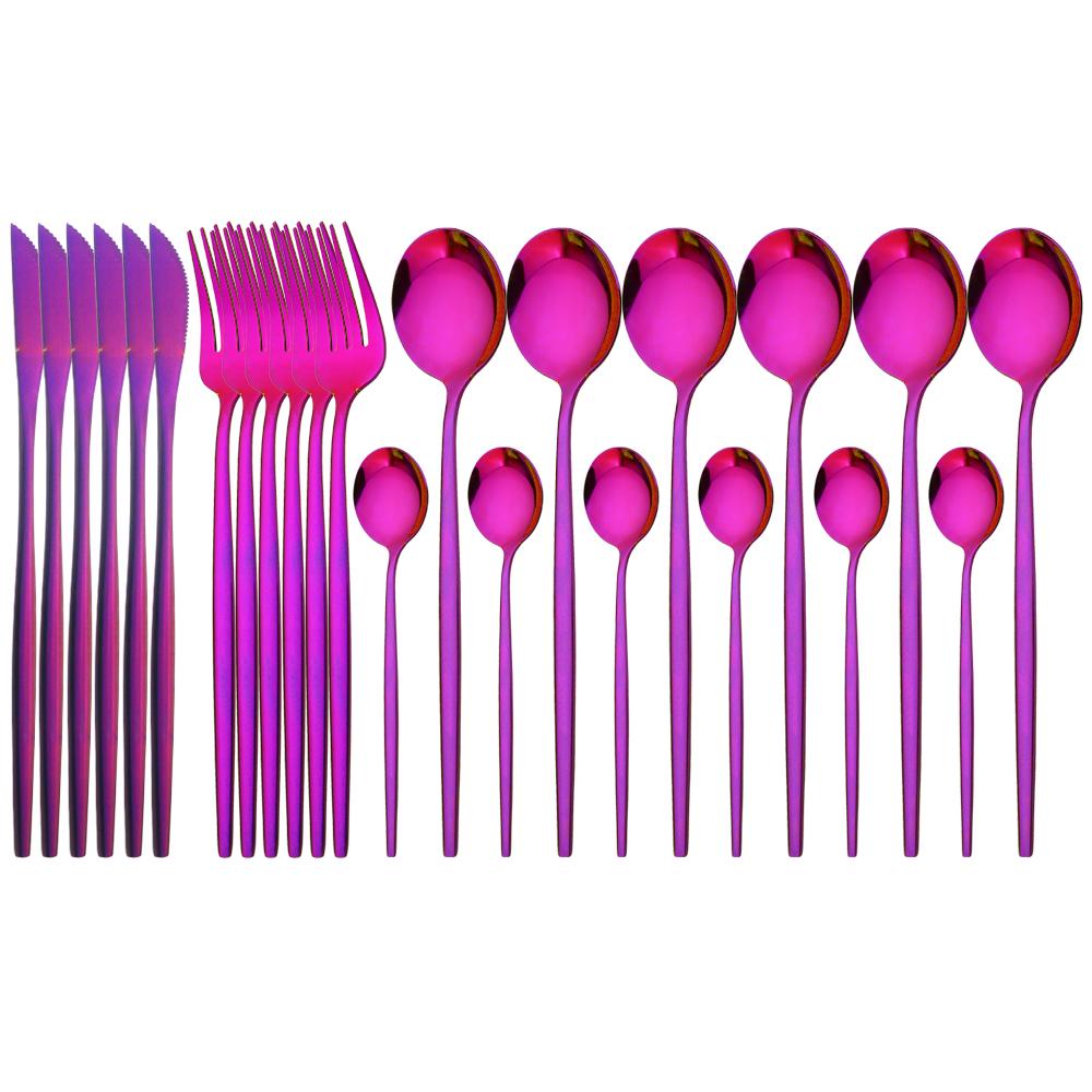 Новинка, 24 шт., мятно-золотой набор столовой посуды, нож, вилка, кофейная ложка, столовые приборы, столовые приборы в стиле вестерн из нержавеющей стали, столовые приборы, столовые приборы Kiechen, серебро