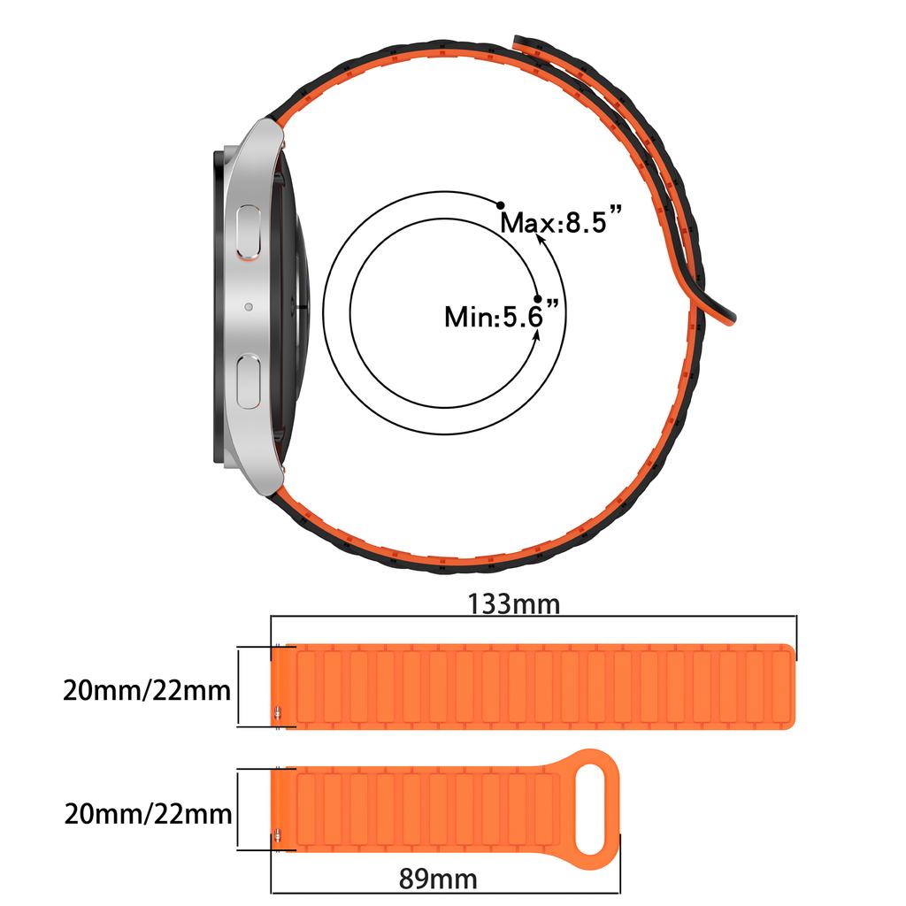 Silicone 20/22mm Magnetic Band For SUUNTO RUN/RACE/OCEAN/VERTICAL/5 9 PEAK PRO Loop Strap For TicWatch Pro 3 Ultra GPS Bracelet