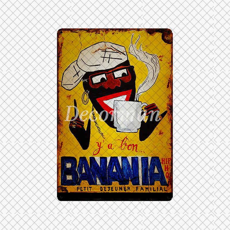 [ DecorMan ] France BANANIA Metal SIGN Custom Wall Poser iron Painting PUB Room Bar Hotel Decor LTA-3143