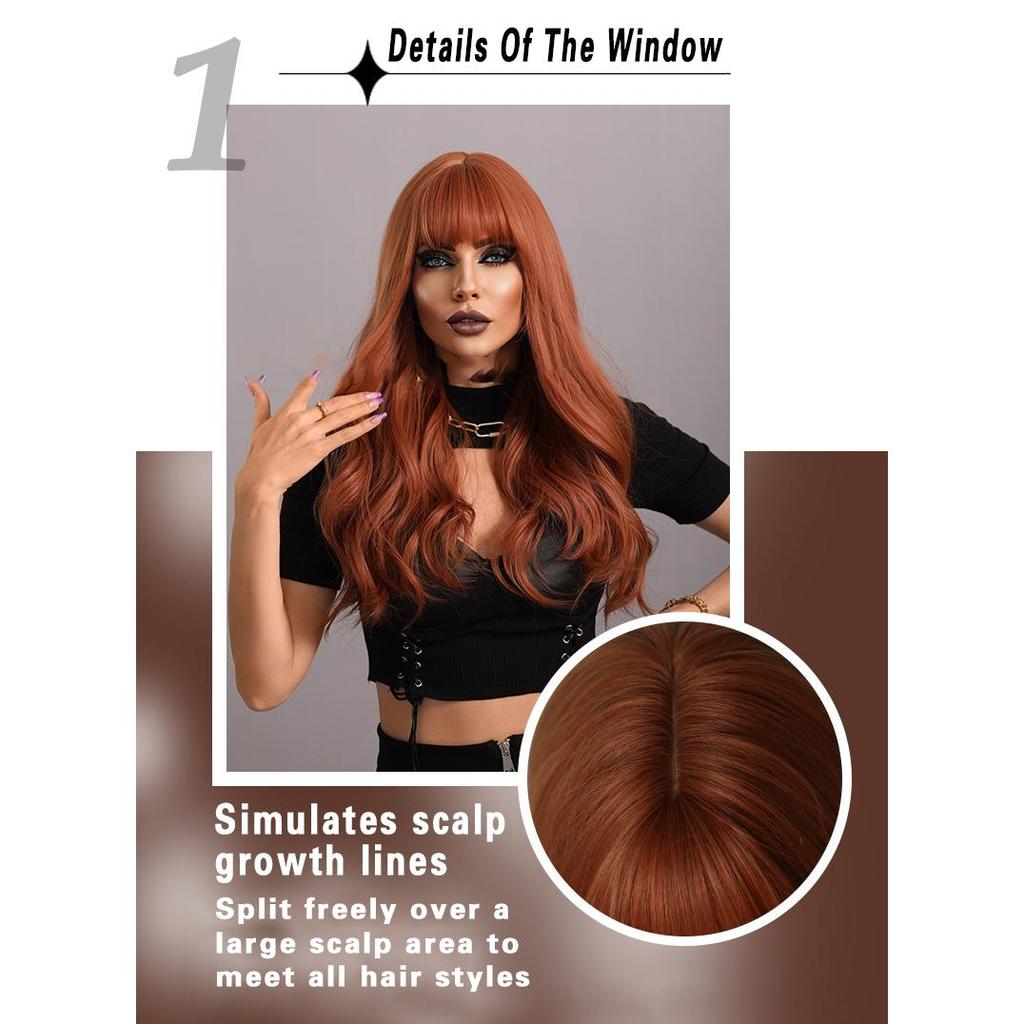 Жен. 60 см Искусственные волосы Темно-коричневый Парик Длинные волосы Длинные вьющиеся волосы Розовые волосы Сетка Головные уборы Полный головной убор Натуральный настоящий парик