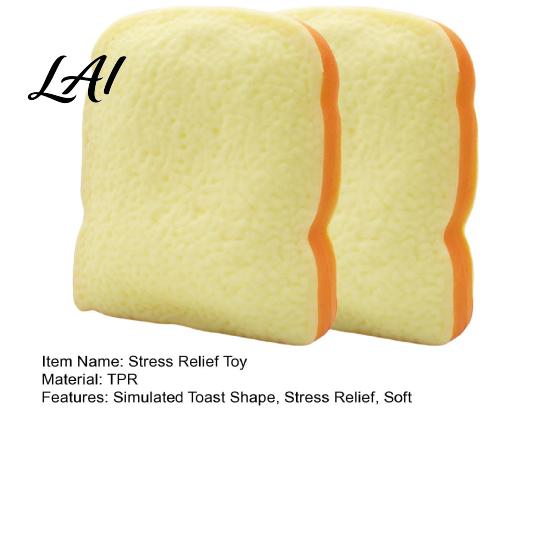 Sliced Bread Fidget Toys 1/2Pcs Simulated Toast Stress Relief Toy Squeeze Sensory Toy Soft Stretchy Fake Food for Kids Teens Adults Desk Reliever