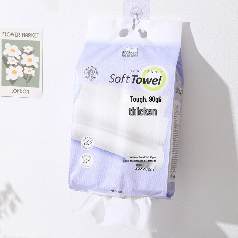 Extra Large Wall-Mounted Disposable Facial Wipes - Thick, Soft Cotton for Cleansing