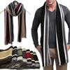 Neck Warm Men Striped Scarf Thick Neck Wrap Casual Winter Long Shawl