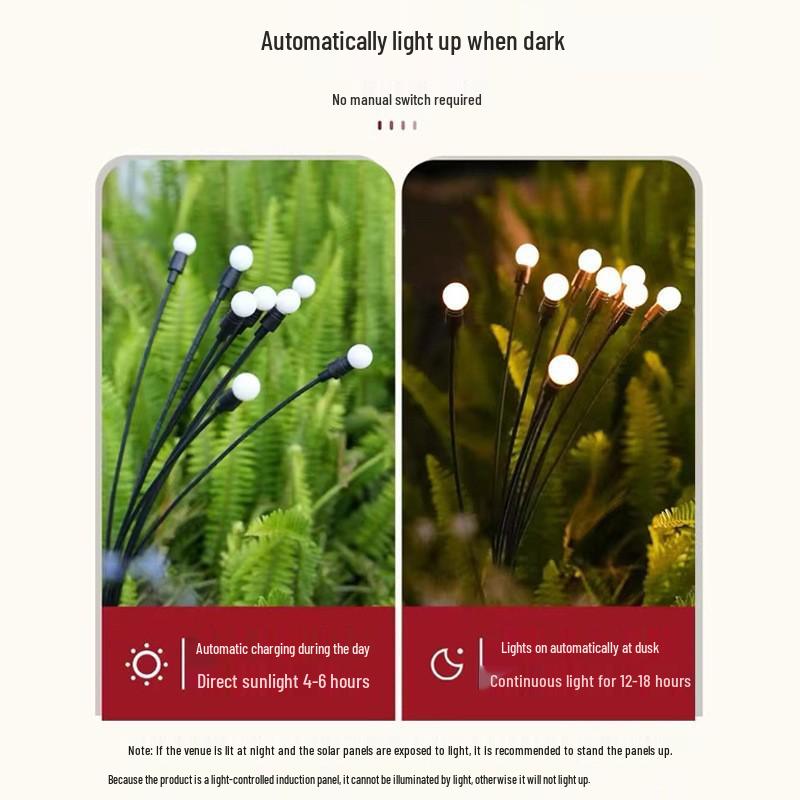 Солнечные светодиодные фонари-светлячки в виде бабочек – Водонепроницаемые уличные декоративные газонные светильники.