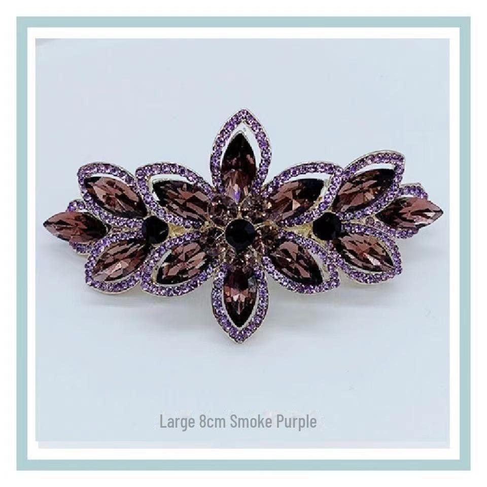 Корейская заколка-цветок с кристаллами - крупный бриллиантовый акцент для хвостиков