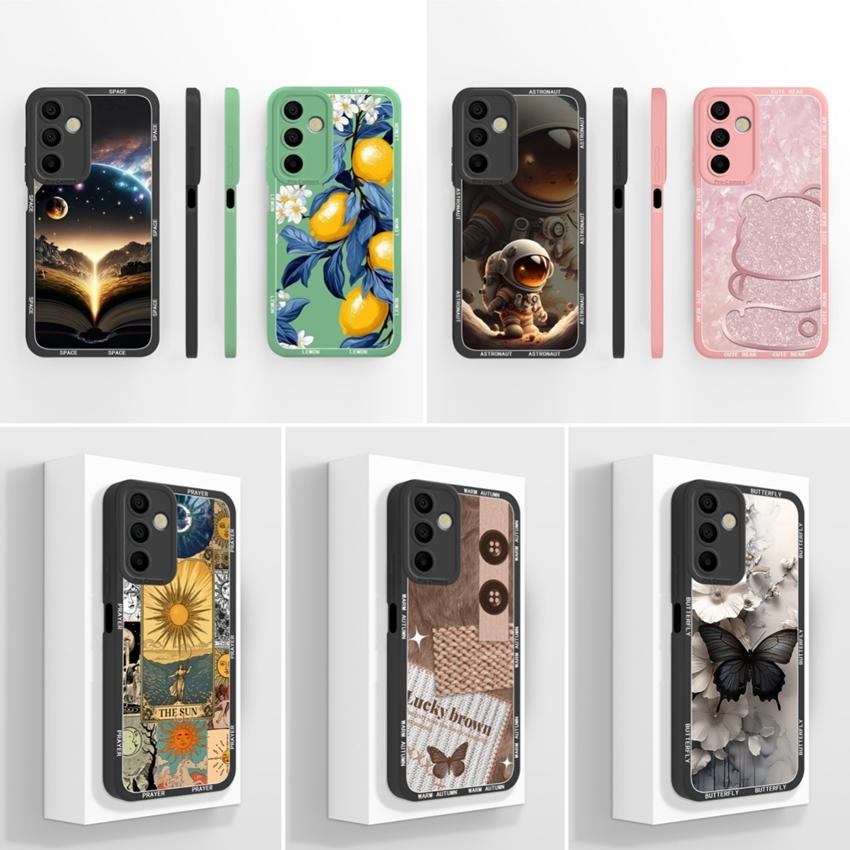 Для Samsung Galaxy A15 A16 A14 M15 M16 F13 F15 Чехол Милый Мультяшный Узор Астронавта Жидкий Силикон Защитный Чехол От Падений Для Samsung Чехол