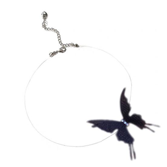 Ожерелье-чокер в виде бабочки, бохо, невидимая цепочка, бабочка, фея, чокер, прозрачная леска, ожерелье для женщин и женщин