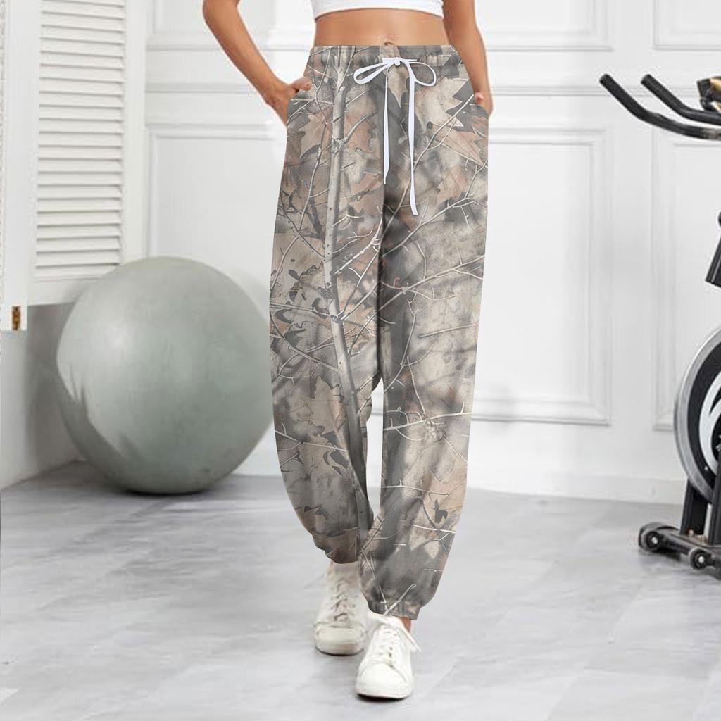 Women's Casual Fashion Sweatpants Dead Leaves Printed Casual Pants