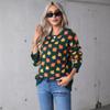 Autumn and Winter Women's Leaves Christmas Round Neck Pullover Sweater Long Sleeve Knitweart