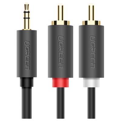 Ugreen Av102 Кабель 2X Rca (Стянуть) Джек 3,5 мм 1,5 м (Черный)