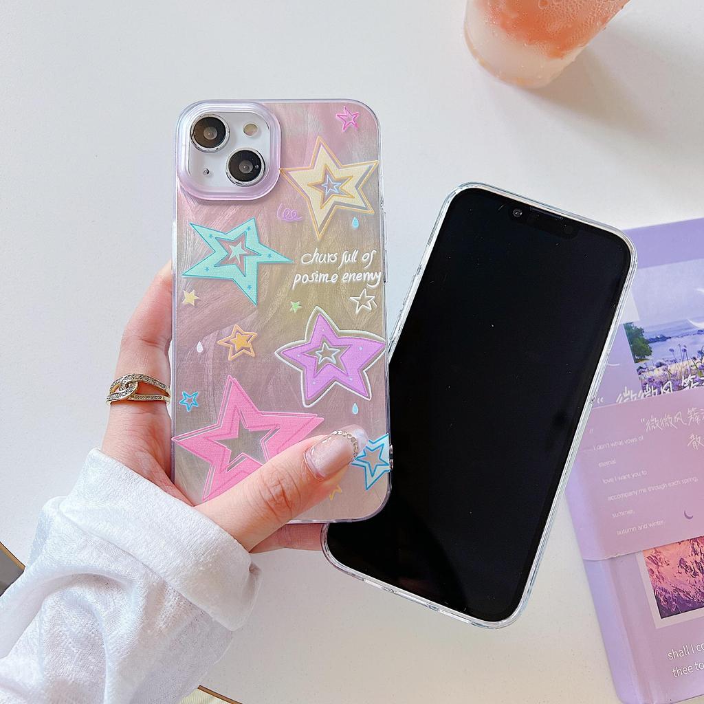 Силиконовый чехол Laser Moon Stars для Xiaomi Redmi Note 12 11 10 Samsung A54 A24 A14 Oppo A78 A58 A38 Infinix Note 30 Funda Painted Cover Soft TPU Bumper