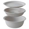 Marna 21cm Colander Bowl (MicrowaveHeat-ResistantStackable) with Tray, Colander and Bowl Set, Heat-Resistant Bowl, Dishwasher-Safe, Gray, K809GY
