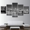 Abstract Gray Modular Canvas HD Prints London Bridge At Night Posters Home Decor Wall Art Pictures 5 Pieces Paintings No Framed