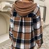 Sping Autumn Women Plaid Long Sleeved Patchwork Casual Loose Hoodies Sweatshirts
