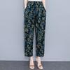 Women Pants High Waist Plus Size Loose Vintage Summer Pants Elastic Waist Middle-aged Women's Clothing