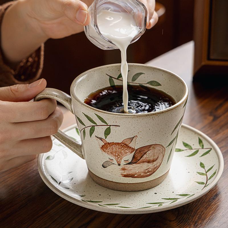 Exquisite And Beautiful Coffee Cup Creative Coffee Cup Saucer Coarse Taura Flower Cup Afternoon Tea Cup Set Export