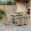 VidaXL Garden Dining Set and Cushions 9 Pcs Mixed Beige, Outdoor Dining Set, Room Furniture 3210840