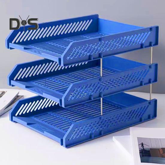3 Tier Stackable Letter Tray Desk Paper Organizer Plastic File Document Storage Rack for Home Office School