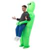 Inflatable Alien Hug From Back Costume for Halloween Christmas Party Adult Green Cosplay