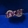 Imitation Natural Amethyst Ring, Women'S Multi-Grain Inlaid Ring, Open Ring, Simple And Exquisite Jewelry