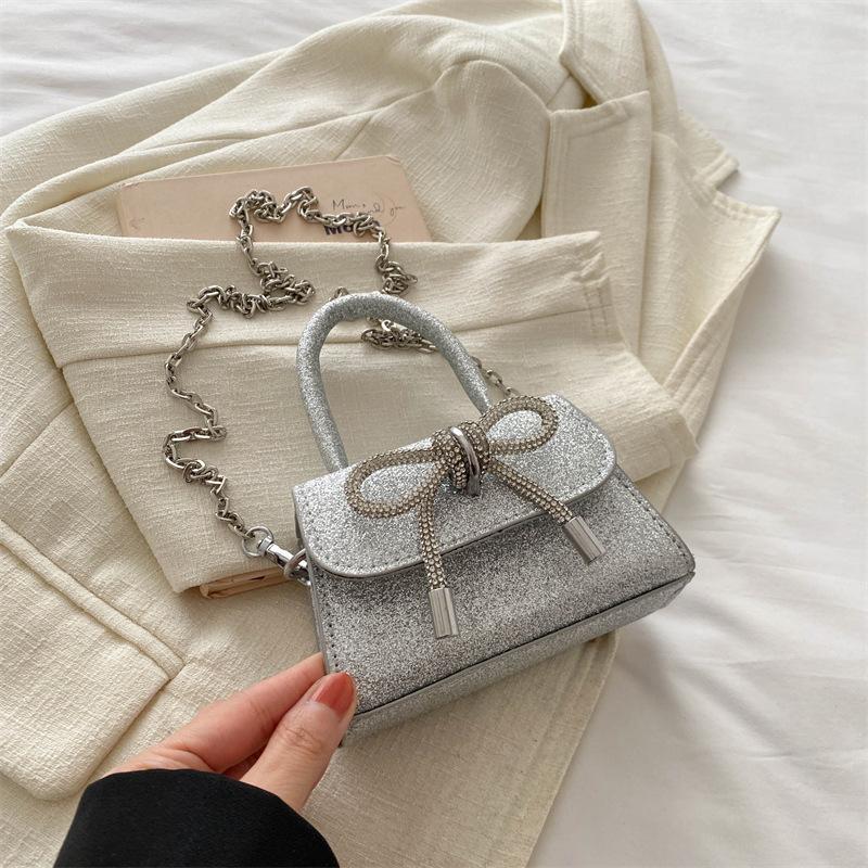 Модная мини-сумочка с бантом 2025 весна новая универсальная ins сумка через плечо, сумка-мессенджер, кошелек