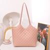 Вышитая ромбовидная женская сумка большой вместимости, простая повседневная сумка-тоут для мобильного телефона и косметики