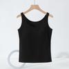Women's Slim-Fit Camisole with Built-in Bra, Sleeveless, Anti-Exposure, Versatile for Inner or Outerwear, Perfect for Spring/Autumn