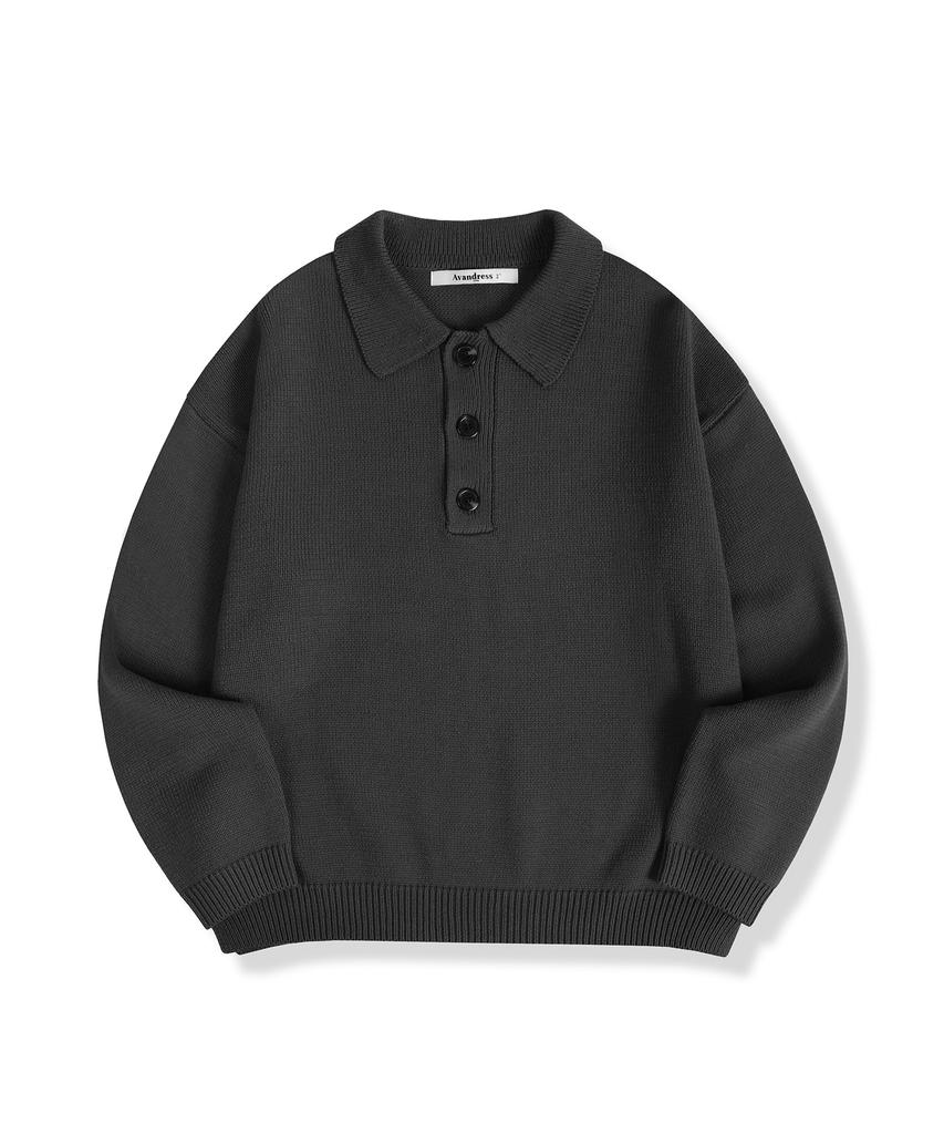 AVANDRESS Kamen Collar Knit Charcoal