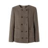 JUZI Annakou Women's Casual Double-Breasted Pure Wool Short Coat