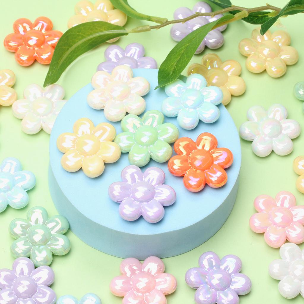 Creative Loose Beads Acrylic Creative Handmade Material Creative Beaded Material 5pcs Sunflower Beads Jewelry Accessories Charms Flower Shape Beading