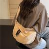 Casual Versatile Lightweight Canvas Bag Women's Bag Simple Fashion Dumpling Bag Large Capacity Commuter Messenger Bag