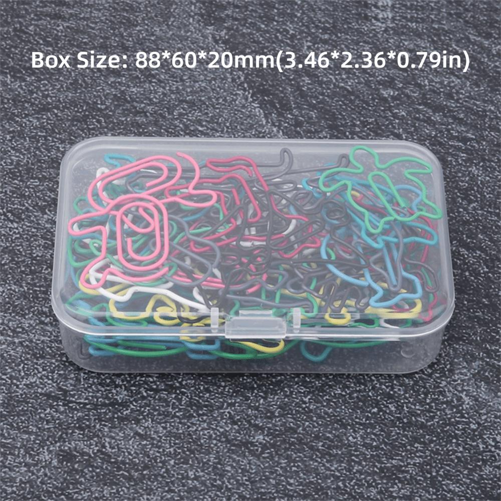 60pcs Plastic-coated Metal Paper Clip 12 Kinds Memo Clips Bookmarks School Stationery Office