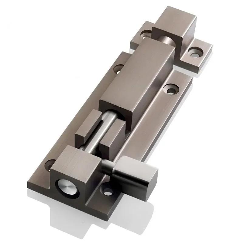 2,3 Inches Door Latch Sliding Lock Door Drawer Barrel Bolt Protective, Silver Thick Aluminum Alloy Unlatching Door Lock with