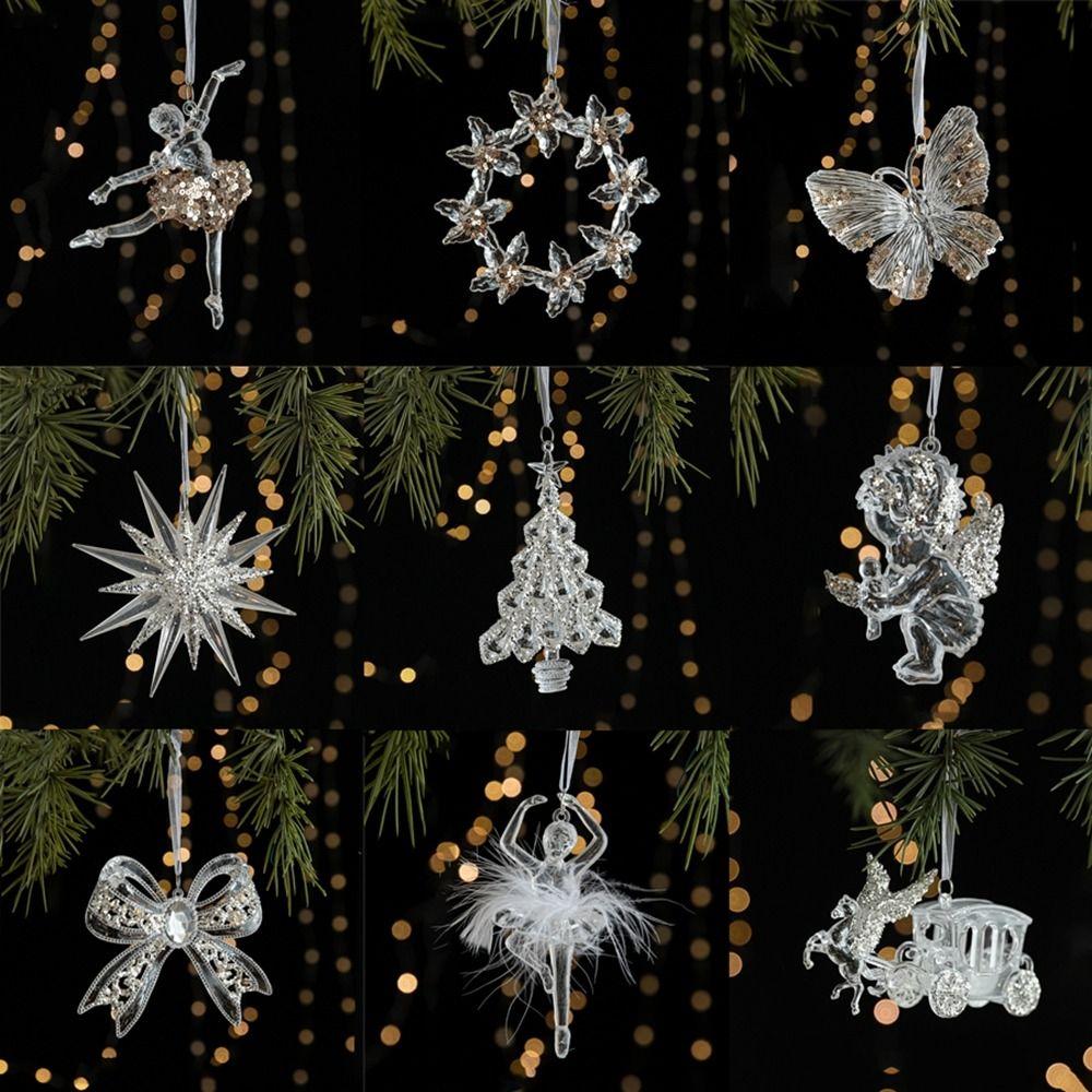 Кристальные подвески-снежинки на Рождество, сделай сам, кристальные подвесные елочные украшения, Счастливого Рождества