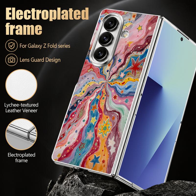 Креативный чехол с принтом аудиокассеты для Samsung Z Fold 8 Ultra 7 6 5 Гибридный 3-в-1 Кожаная накладка с покрытием Складной чехол для телефона для Galaxy Z Fold8 Fold7 Fold6