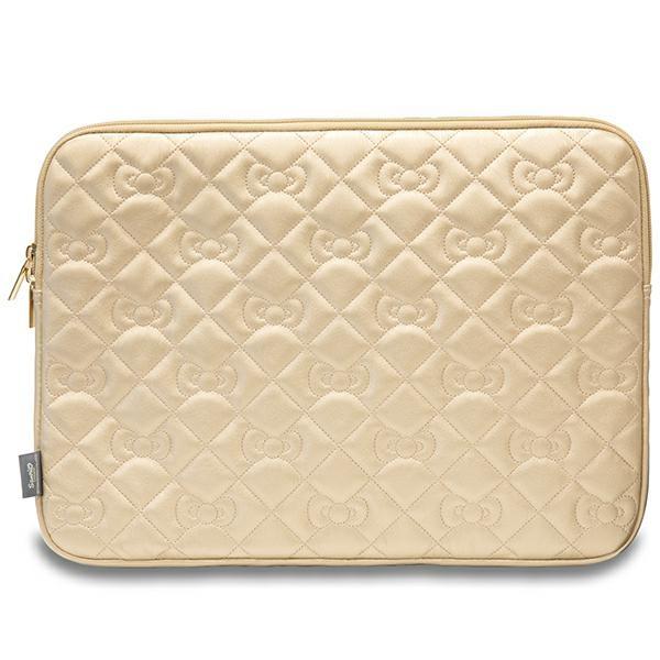 Hello Kitty Sleeve HKCSZPEKHBPD 14"gold/gold Zip PU Quilted Bows