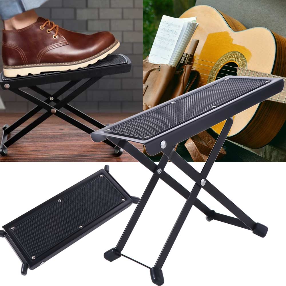 4-Height Guitar Pedal Stool Folding Classical Guitar Footstool Musical Instrument