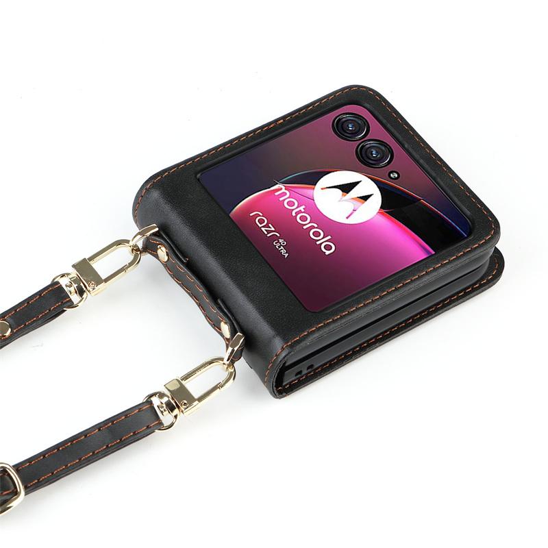 Чехол-кошелек с ремешком через плечо для Motorola Moto Razr 40 Ultra Moto Razr Plus, держатель для карт, кожаный защитный чехол