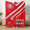 Name Custom Philadelphia phillies Print Flannel Blanket High Quality Warm Comfortable Cover for All Seasons Perfect for Gifts Home Decor