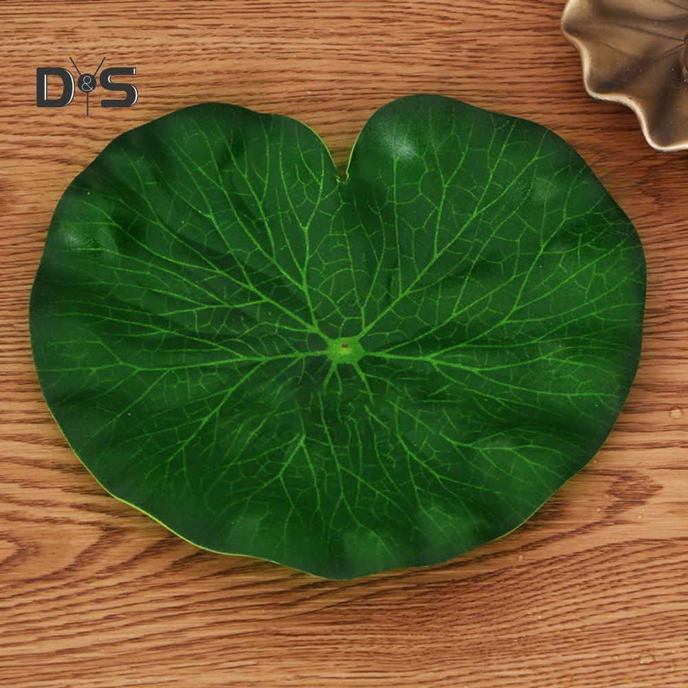 Blooming Bouquet Artificial Floating Lotus Leaves Fake Foliage Plant Garden Pond Pool Decor