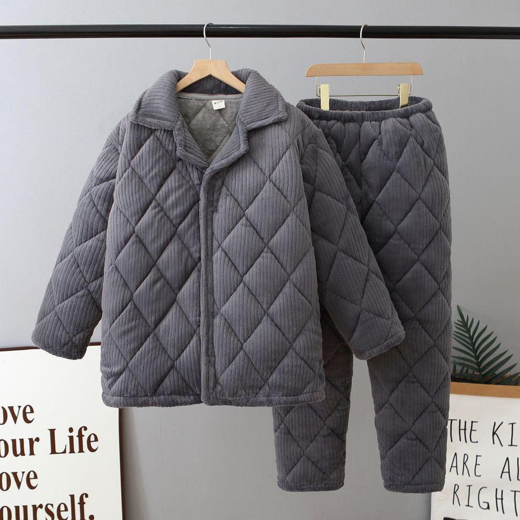 Мужская зимняя хлопковая куртка и комплект пижамы из толстого кораллового флиса для заключенных