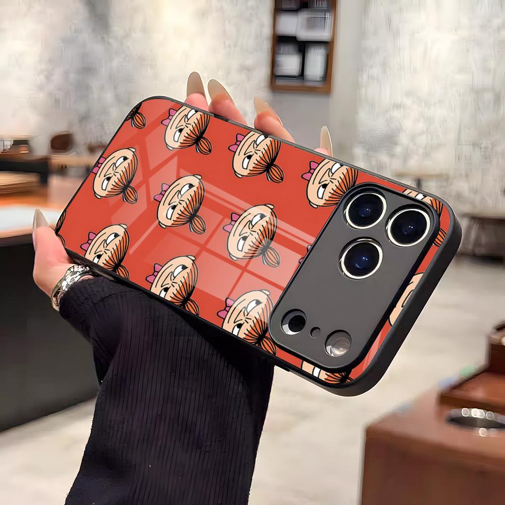 Аниме L-LittleS M-Мой Чехол Для Телефона Для IPhone 17 Air 16 E Pro Max 15 14 13 Mini 12 Pro 11 Max Plus Черный Стеклянный Чехол