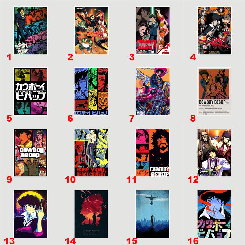 Ковбой Бибоп плакаты белая бумага аниме фигурки принты живопись фотографии гостиная бар украшения домашний декор манга наклейки на стену
