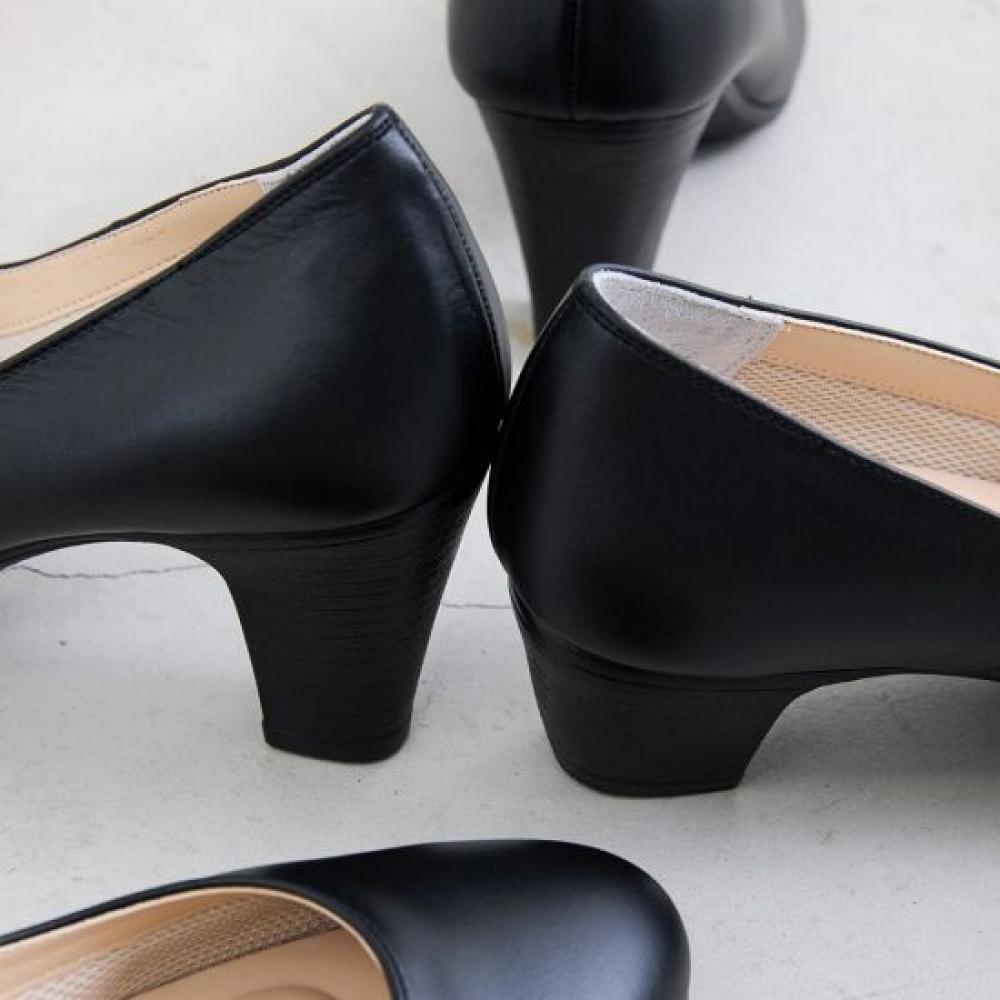 Jisyu Soft Leather Pumps With Two Heights