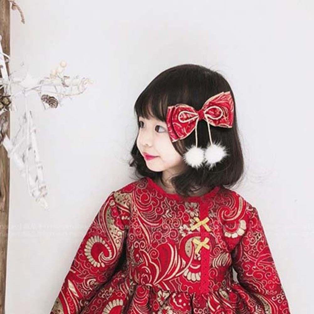 Plush Hair Grip Bowknot Chinese New Year Hairpins Bow Hair Hoop Hair Rope Kids Chinese Hair Clips