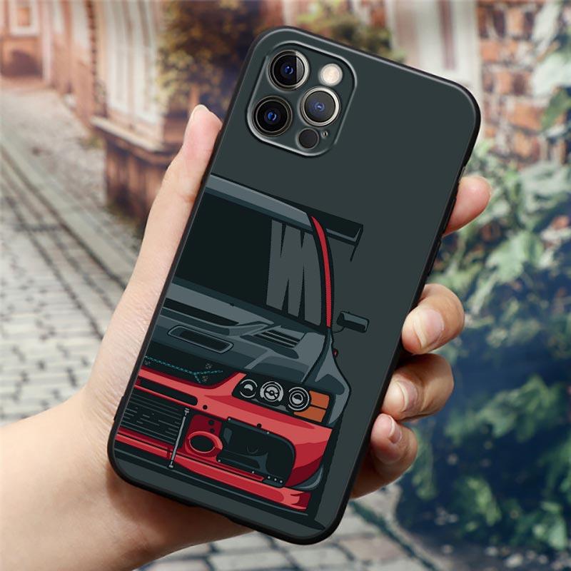 Япония JDM Токио Спортивный Автомобиль Аниме Чехол для Телефона Для Apple iPhone 16e 16 15 14 13 12 11 Pro Max XR XS 8 Plus SE2 Чехол Силиконовые Чехлы