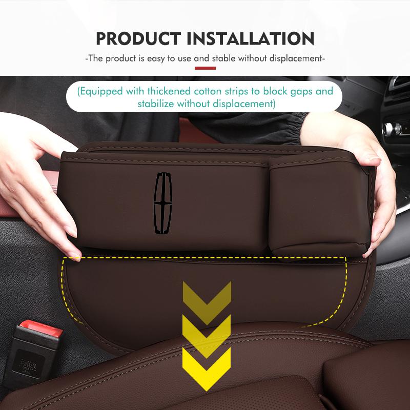 Car Seat Crevice Side Tissue Storage Box Central Console Side Organizer Boxs For Lincoln Navigator Continental Mondeo MKZ MKC jds2