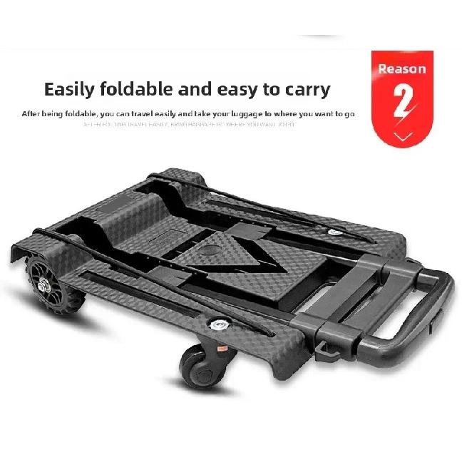 Folding luggage cart, trolley, trolley, flatbed truck, trailer, trolley goods shopping, truck four wheels Durable
